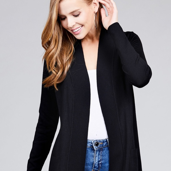 🍁JUST IN🍁LONG SLEEVE OPEN FRONT CARDIGAN SWEATER - Picture 2 of 3